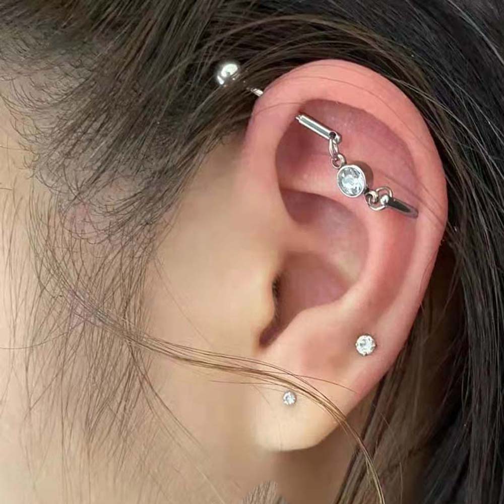 1PC Surgical Steel Opal Indust - Body Jewelry Industrial recension och pris