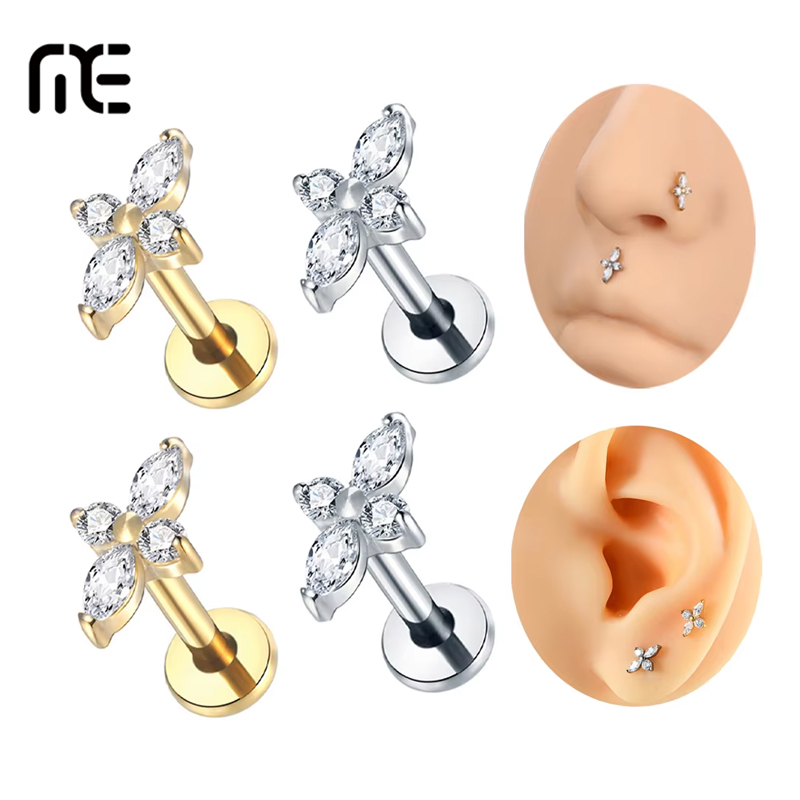 1PC G23 Titanium Labret Pierci - Tragus Flat Back recension och pris