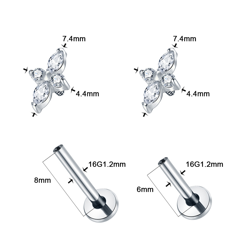 1PC G23 Titanium Labret Pierci - Tragus Flat Back recension och pris