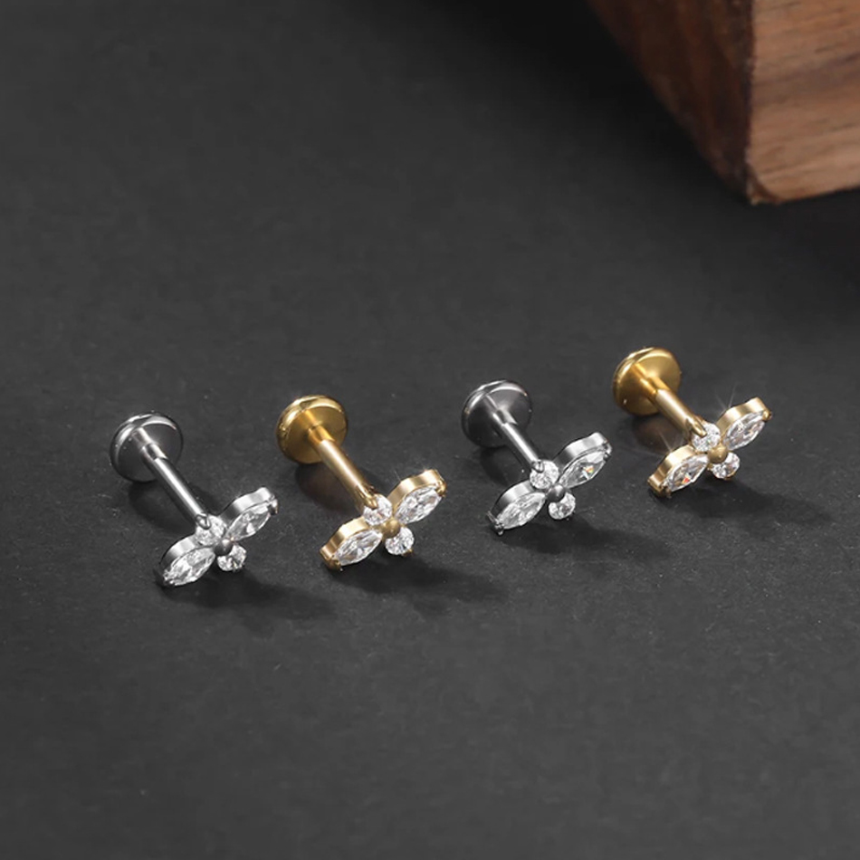1PC G23 Titanium Labret Pierci - Tragus Flat Back recension och pris
