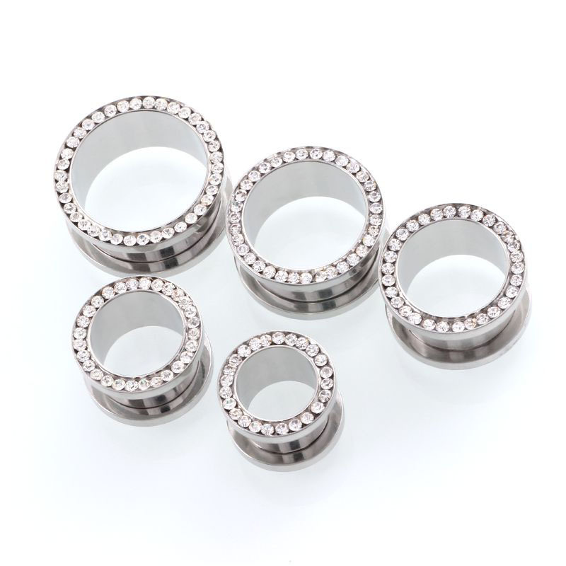 2 pcs/lot Crystal Ear Tunnel S - Body Jewelry Gauges recension och pris