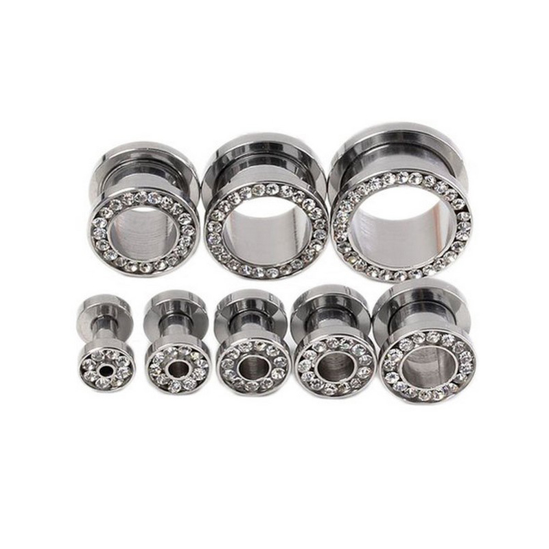2 pcs/lot Crystal Ear Tunnel S - Body Jewelry Gauges recension och pris