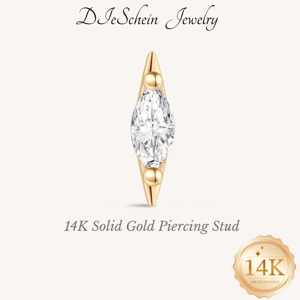 DIeSchein 14K Solid Gold Pierc - Tragus Flat Back recension och pris
