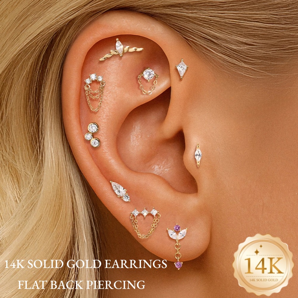 DIeSchein 14K Solid Gold Pierc - Tragus Flat Back recension och pris
