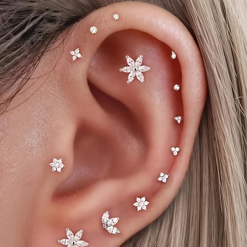 6pcs Threadless Flat Back Earr - Flat Back Labret Stud recension och pris