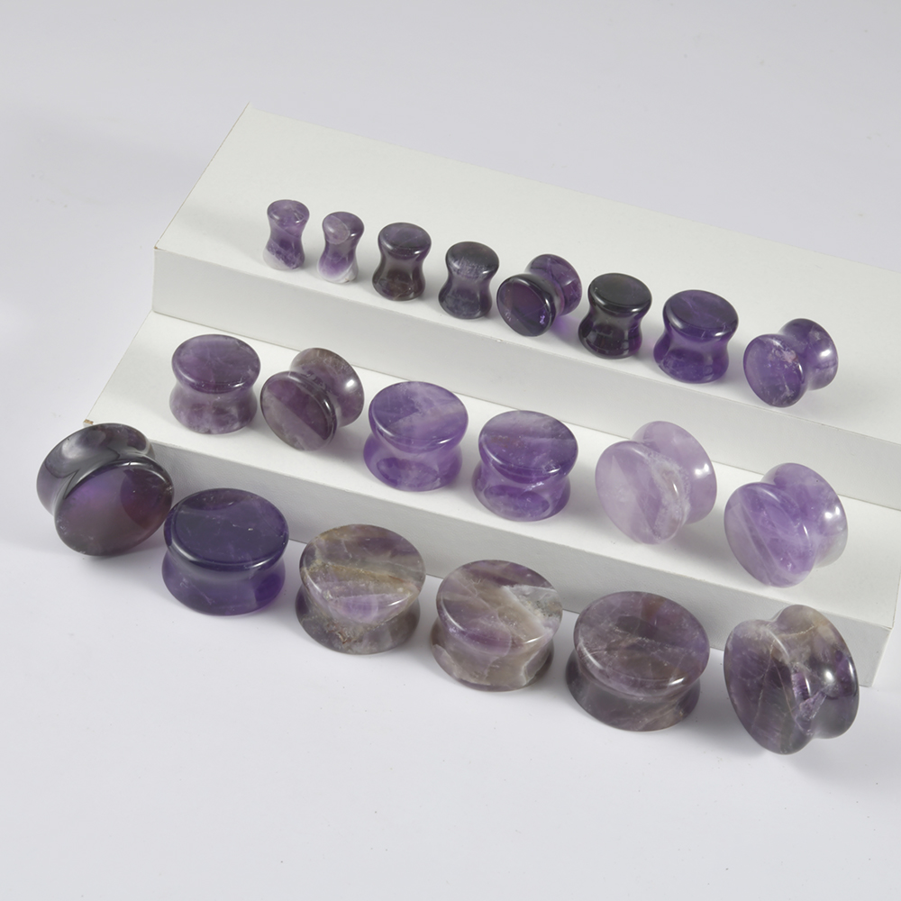 2PCS Natural Stone Double Flar - Body Jewelry Tunnels recension och pris