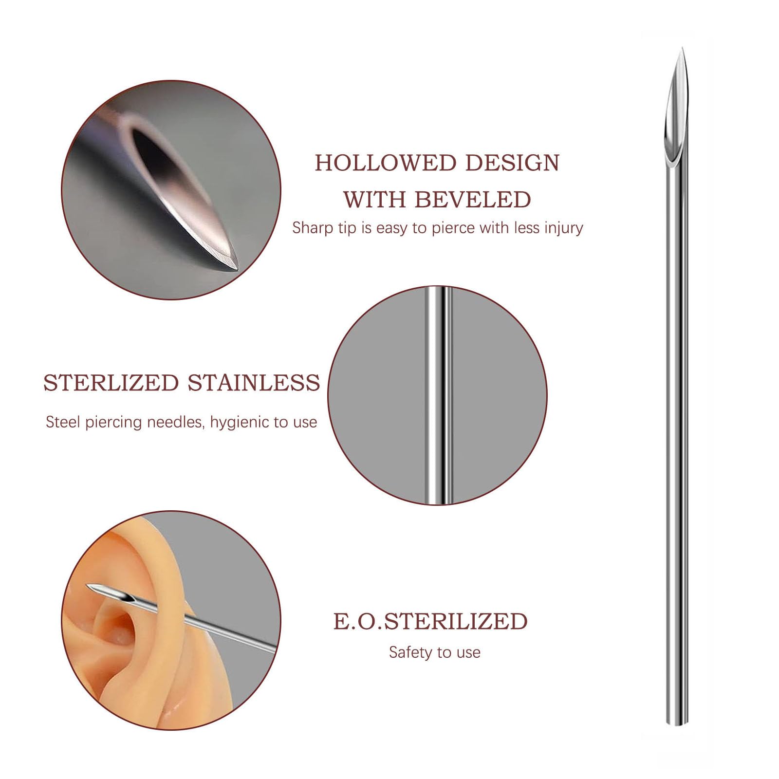 Disposable Piercing Needles St - Flat Back Labret Stud recension och pris