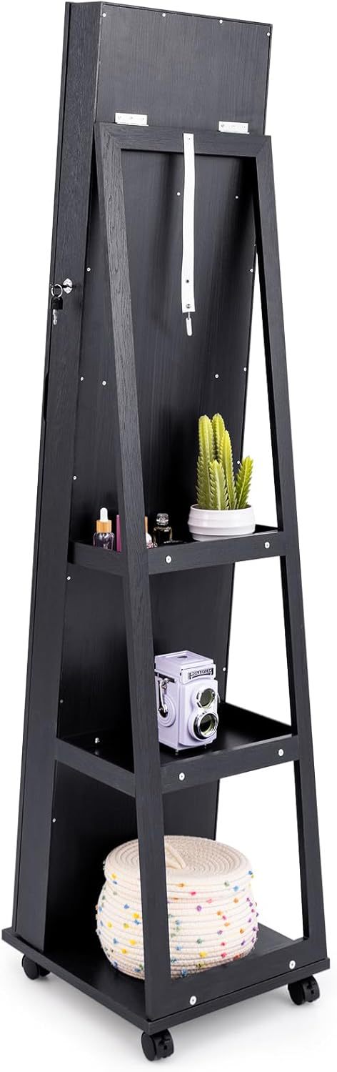 Solid wood rotating floor-stan - Body Jewelry Storage recension och pris