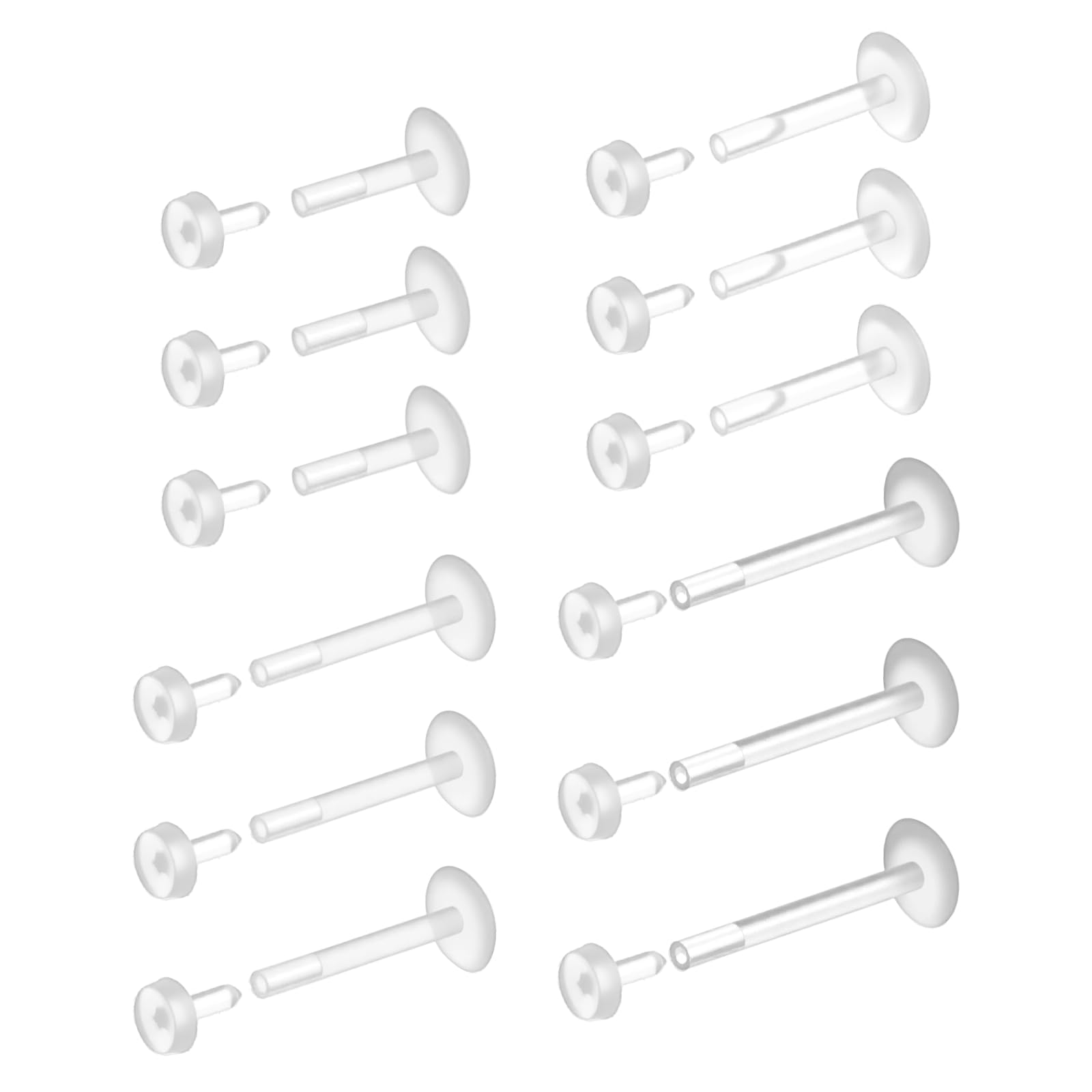 12 Pcs Flat Back Clear Earring - Flat Back Labret Stud recension och pris