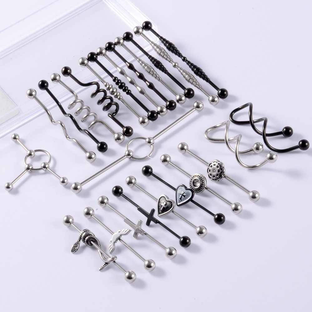 1Pcs Surgical Steel Snake Indu - Body Jewelry Industrial recension och pris