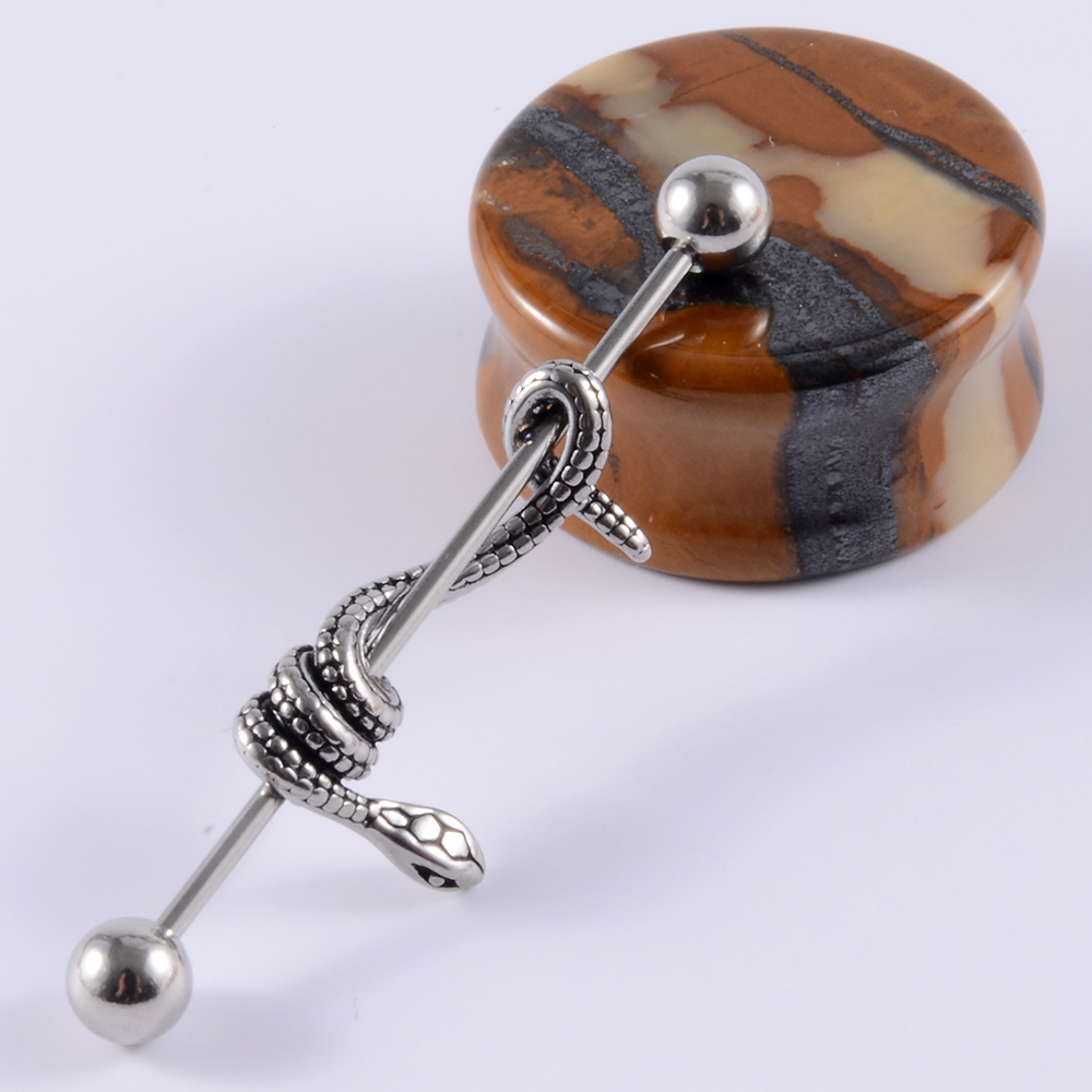 1Pcs Surgical Steel Snake Indu - Body Jewelry Industrial recension och pris