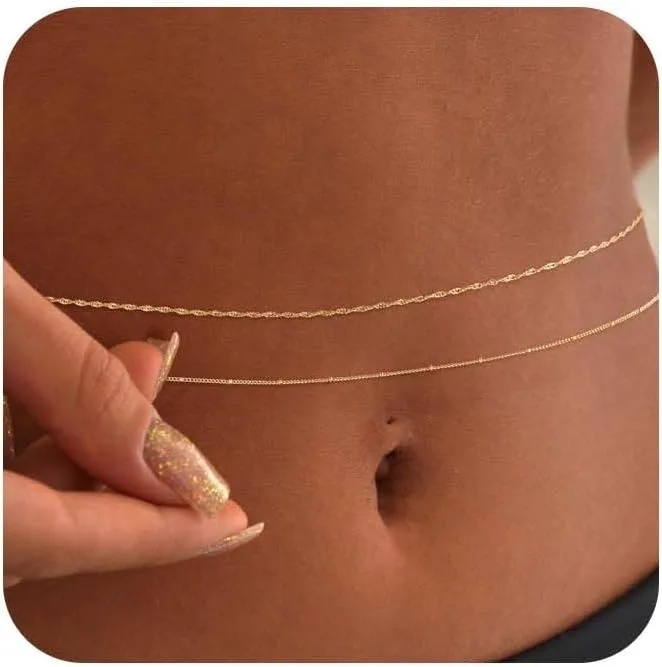 14k Gold Plated 26-33Inch Adju - Body Jewelry Waist recension och pris
