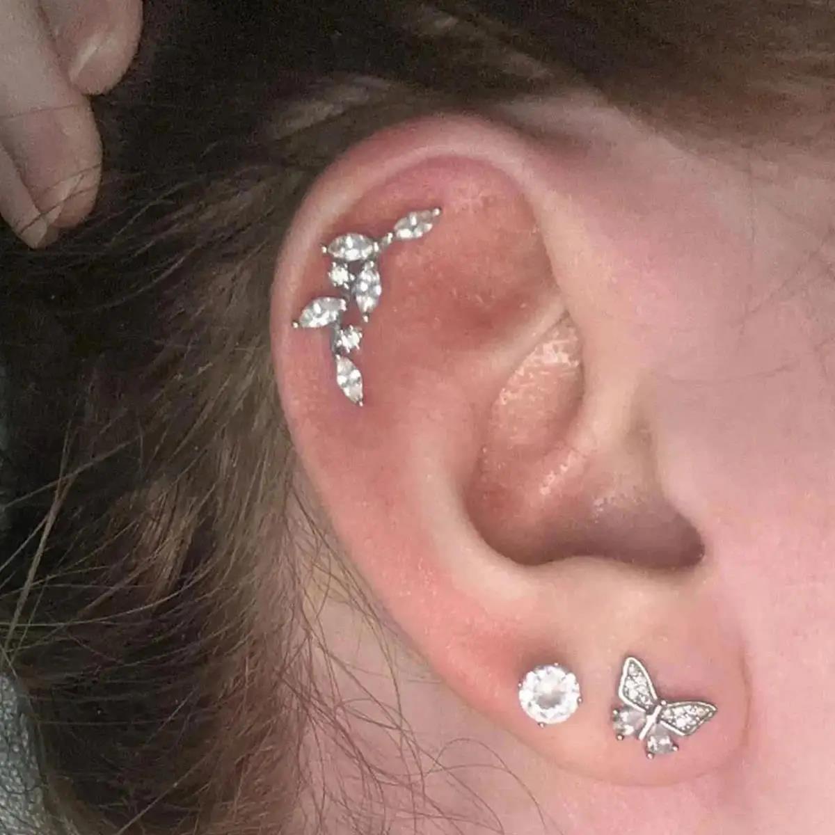 1PC 20G Cartilage Helix Earrin - Tragus Flat Back recension och pris
