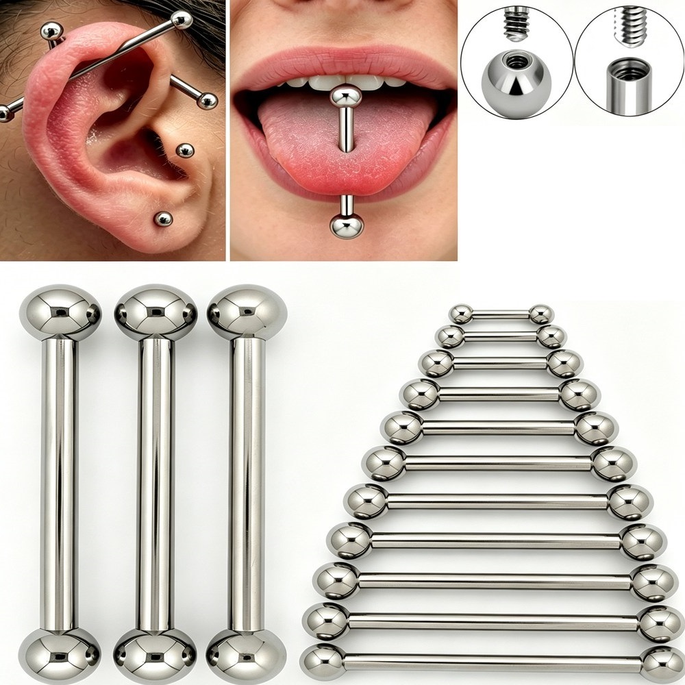 14G 16G G23 Titanium Straight  - Body Jewelry Industrial recension och pris