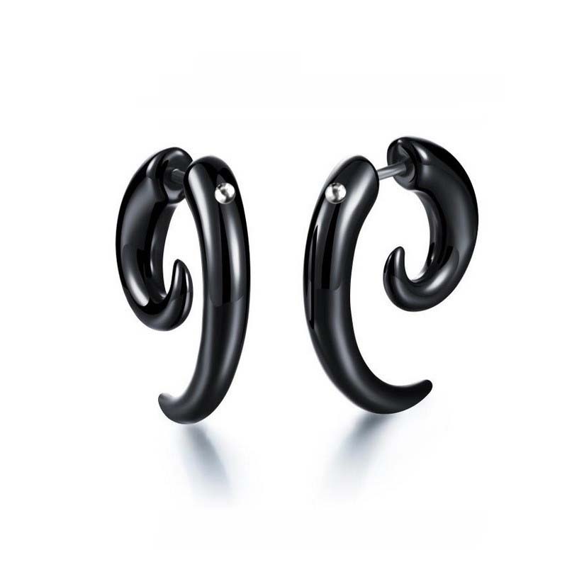 Punk Black Tribal Spiral Earri - Body Jewelry Tunnels recension och pris