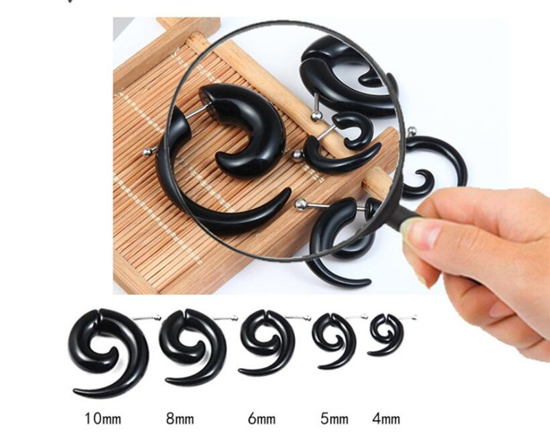 Punk Black Tribal Spiral Earri - Body Jewelry Tunnels recension och pris