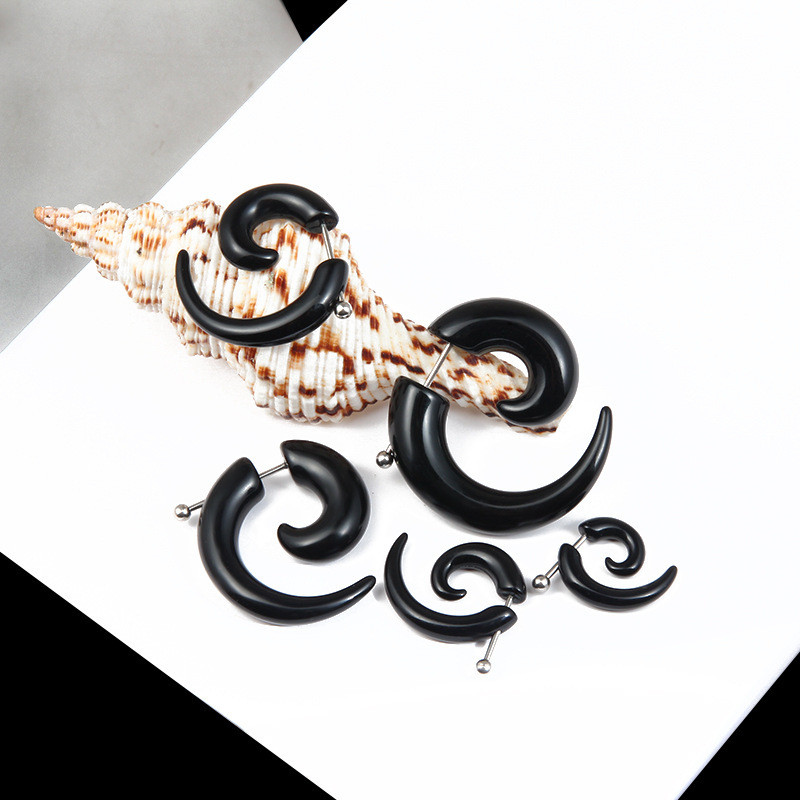 Punk Black Tribal Spiral Earri - Body Jewelry Tunnels recension och pris